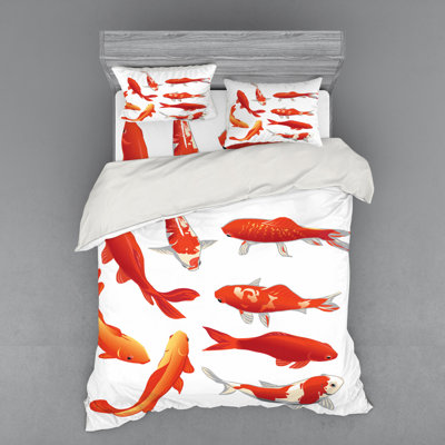 Koi Fish Eclectic Duvet Cover
