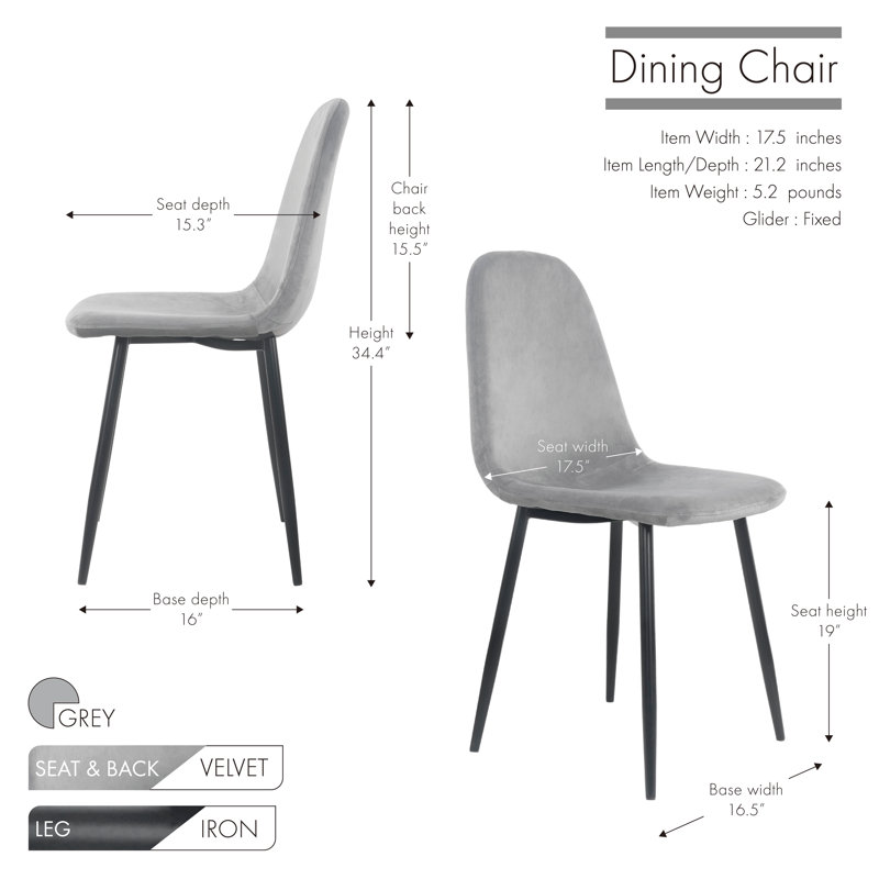 Chaise d'appoint en velours Barbarba, Gris