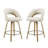 Mid-Century Modern Upholstered Swivel Dining Bar Stools with Wood Legs-452152450