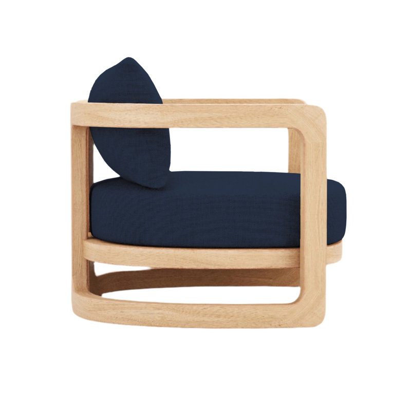 Muse Outdoor Teak Lounge Chair, Blue