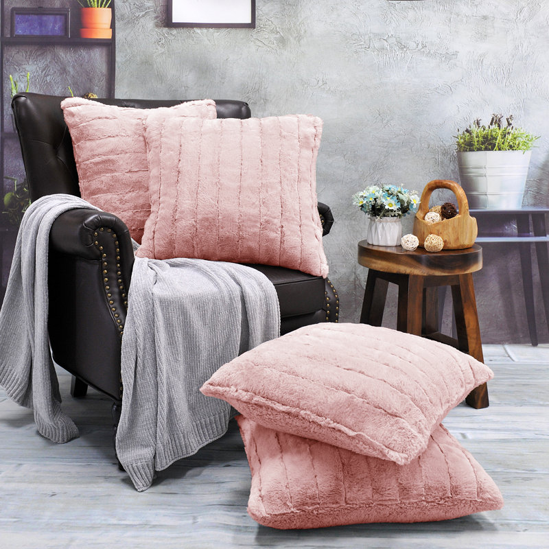 Housse de coussin Super Mink, Fumée rose