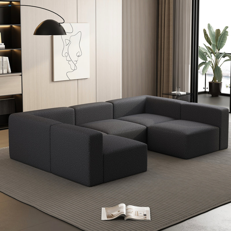 Canapé modulaire gris foncé - liberté d'utilisation et diverses combinaisons de canapé modulaire offrant une assise confortable et élégante