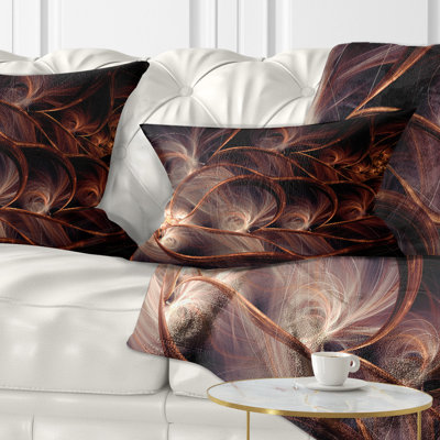 Coussin lombaire floral fractal scintillant