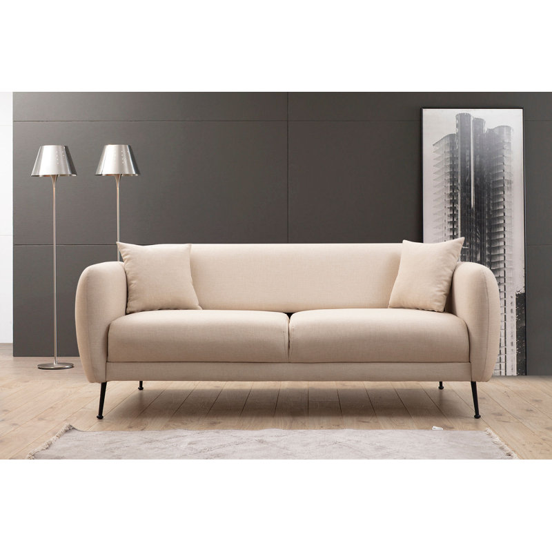 Canapé rembourré 84,3 po Eisen, 100 % polyester beige