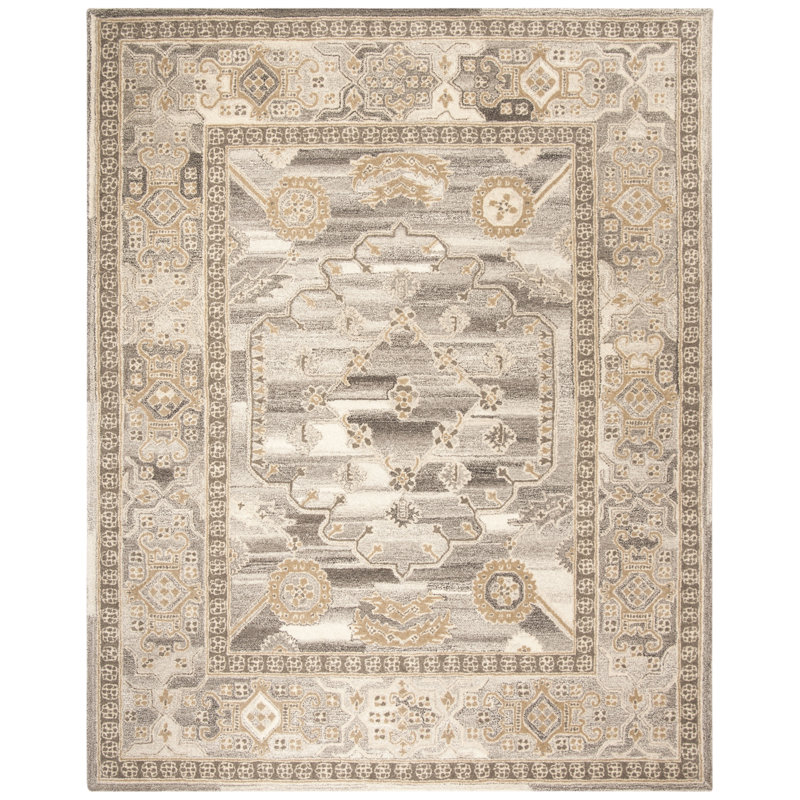 Kouerga Wyndham Hand Tufted Wool Rug, Rectangle 5' x 8'