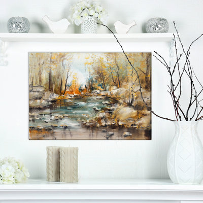 « forest brook pierres », reproduction sur toile tendue