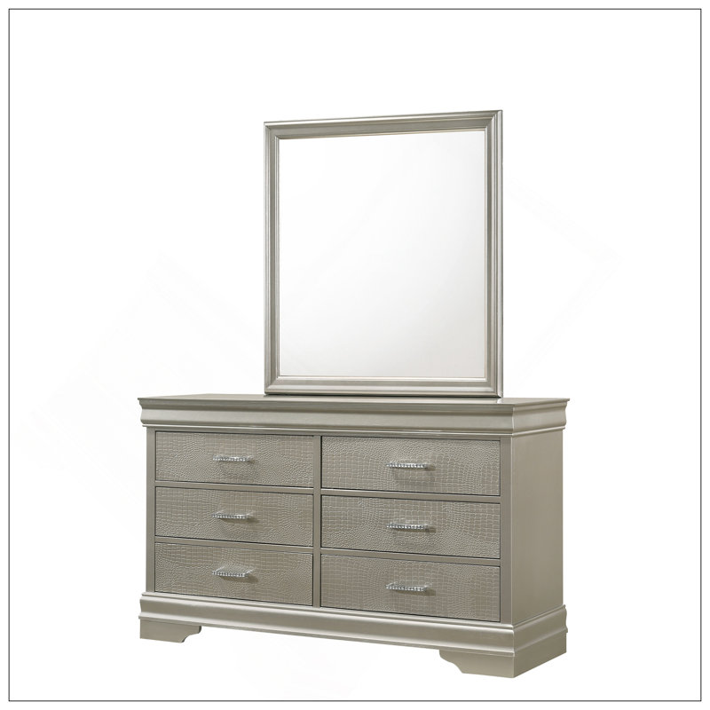 Amalia - Commode - Gris, Silver/White
