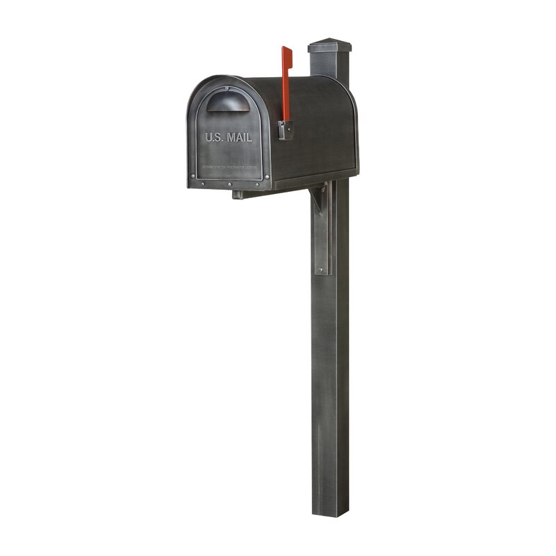 Special Lite Products Aluminum Post Mounted Mailbox with Magnetic ...