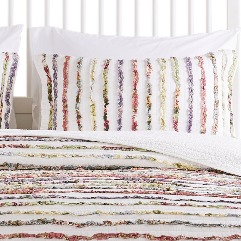 Taie décorative multicolore à volants Bella Greenland Home Fensions, 20 x 26