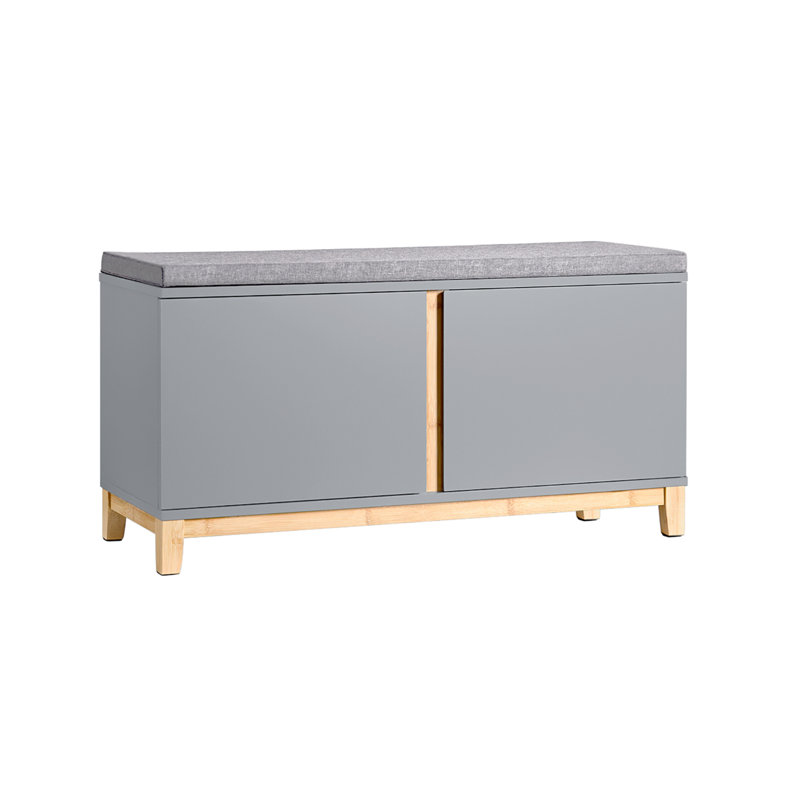 8 Pair Shoe Storage Bench, Grey
