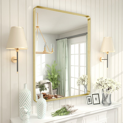 Aevar High-Strength Tempered Glass and Aluminum Alloy Framed French Cleat Mounted Wall Decor Bathroom Vanity Mirror with 5-Year Warranty