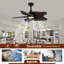 Ventilateur de plafond ABS + acier (Q235) + bois + PVC pour la chambre à coucher et le salon, 15 pi, avec télécommande