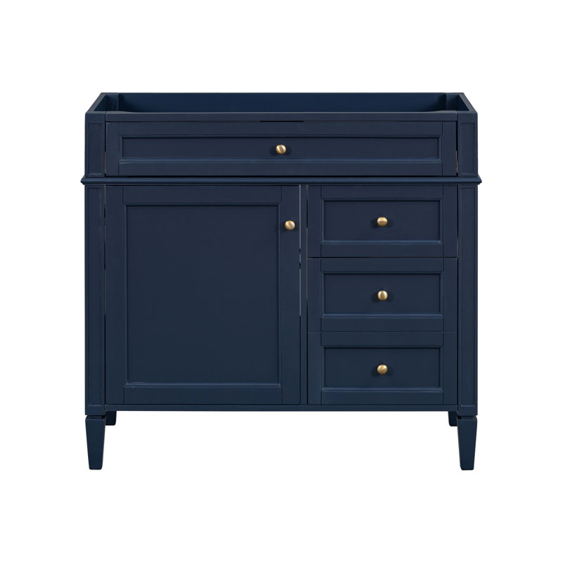 Bathroom Storage Cabinet With 2 Drawers And A Tip-Out Drawer, Imitative Oak
