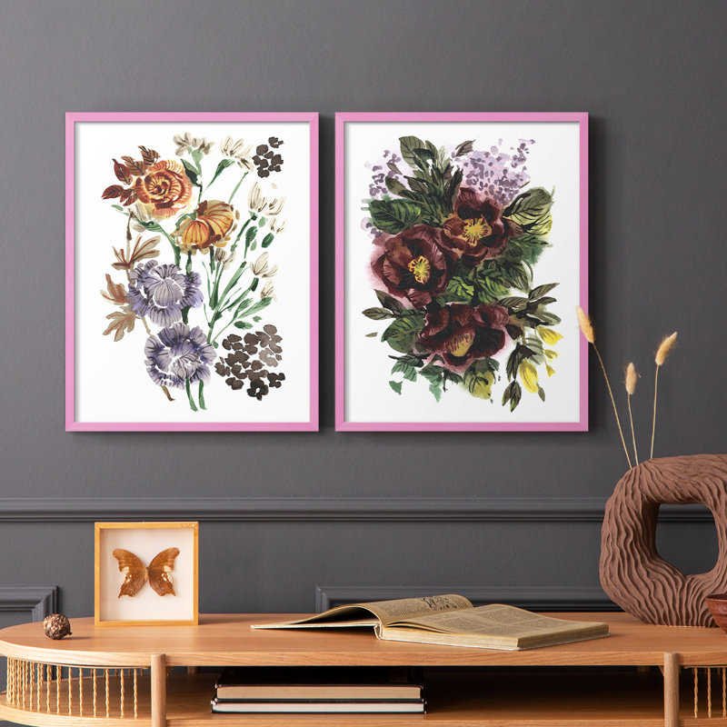 «Garden Bouquets I», reproduction encadrée de qualité supérieure - prête à être accrochée - aucun clou requis - aucun clou requis
