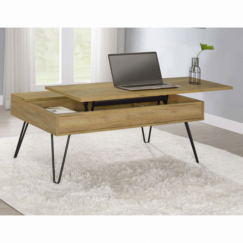 Table basse en chêne et plateau relevable
