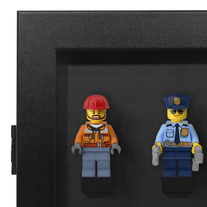 Picture Frame 14x14 Minifigure Display Case with Polished Plexiglass - Holds 28 Minifigures - Wall-Mounted Display Case - Black