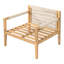 Sièges de loisirs en corde beige et bois avec une conception légère et confortable, une largeur spacieuse et des caractéristiques ergonomiques