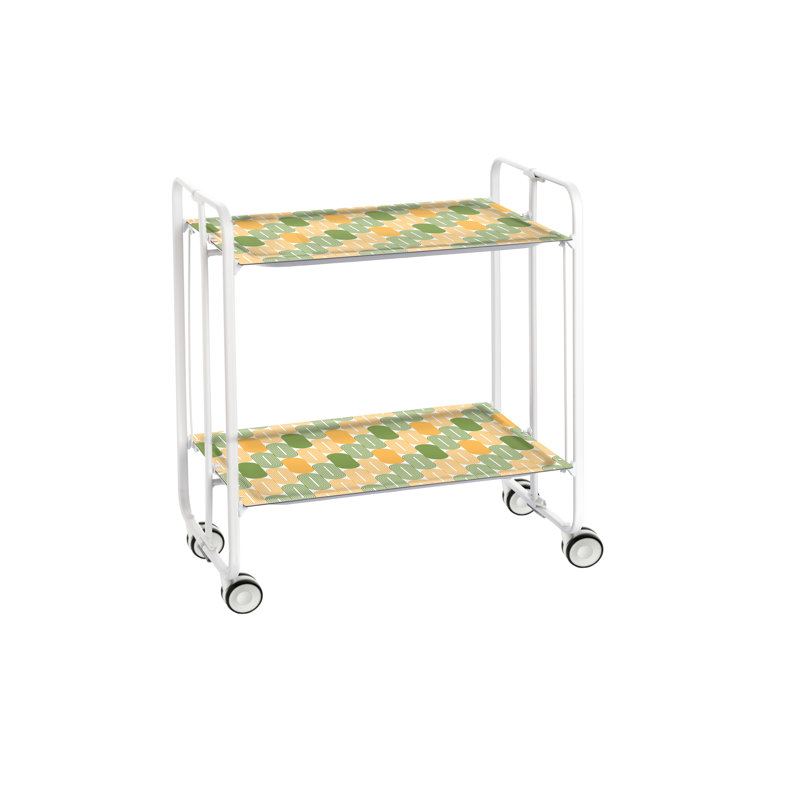 Yates Serving Cart, Yellow/Green
