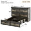 Lit avec station de charge, tiroir de rangement grand format, gris rustique, armoire pliable, station et rangement, bureaux à domicile-864276601-864276596