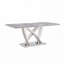 Table de salle à manger en faux marbre avec base en acier inoxydable, pour 6 personnes-643855567-643855562
