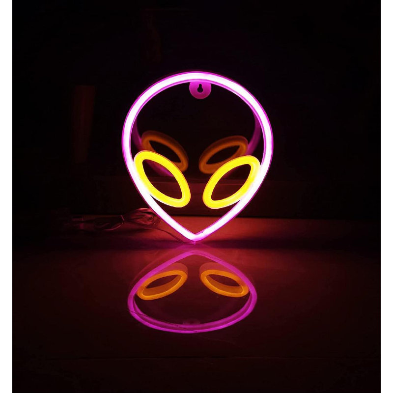Enseigne néon 11,4 "Rocket Planète Alien