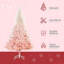 Épinette rose réaliste, base en métal, décor familial
