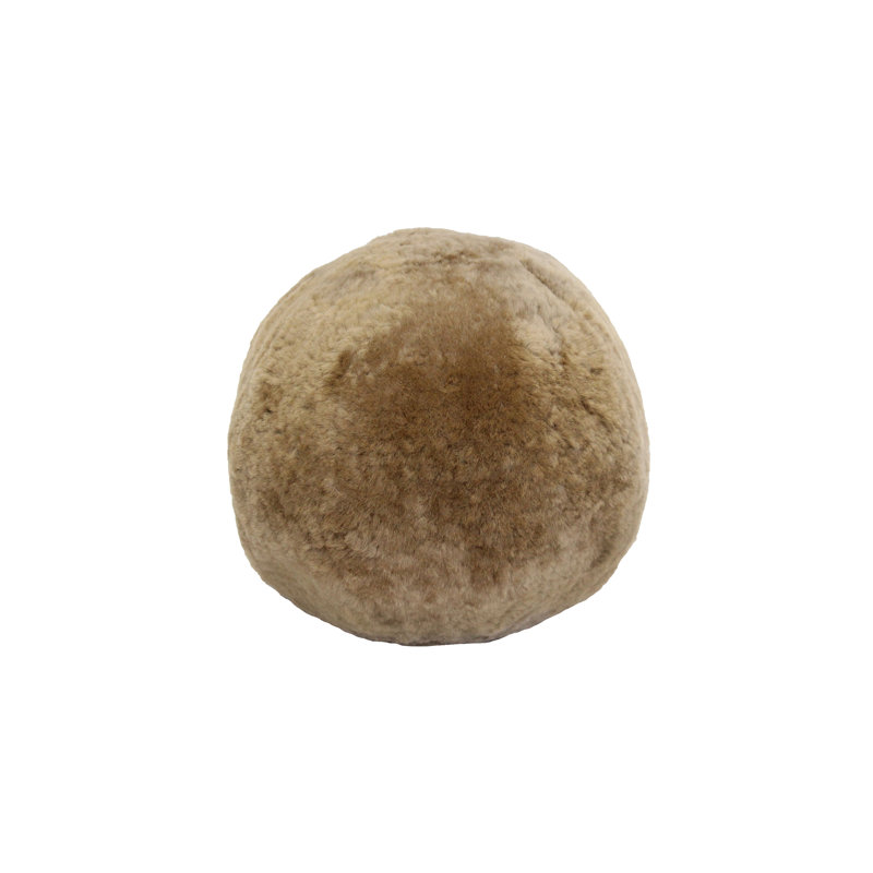 Shorn Wool Sheepskin Ball Pillow, Butterscotch