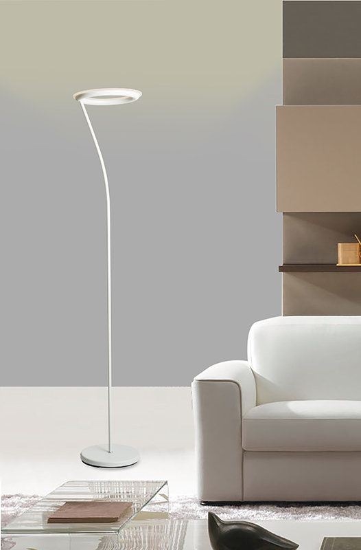 Ismail 73'' LED Torchiere Floor Lamp, Matte White