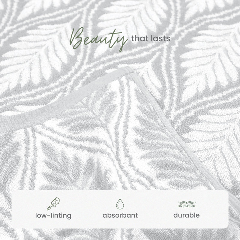 Martex Restore Fern Ogee Bath Towel, Fern Ogee Grey