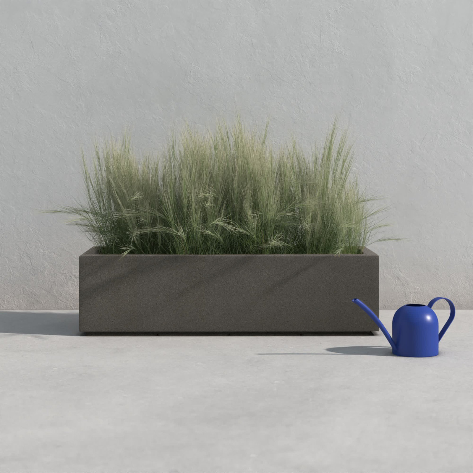 Gita 46" Planter Box, Gray Granite, 12"H x 46"W x 17"D