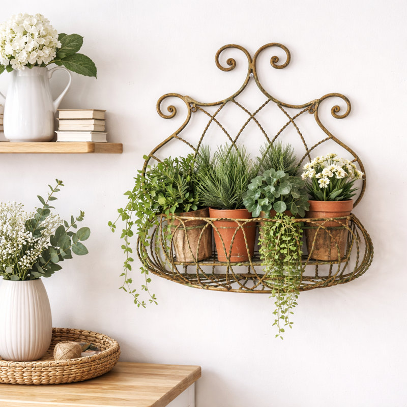 Panier à fleurs en fer