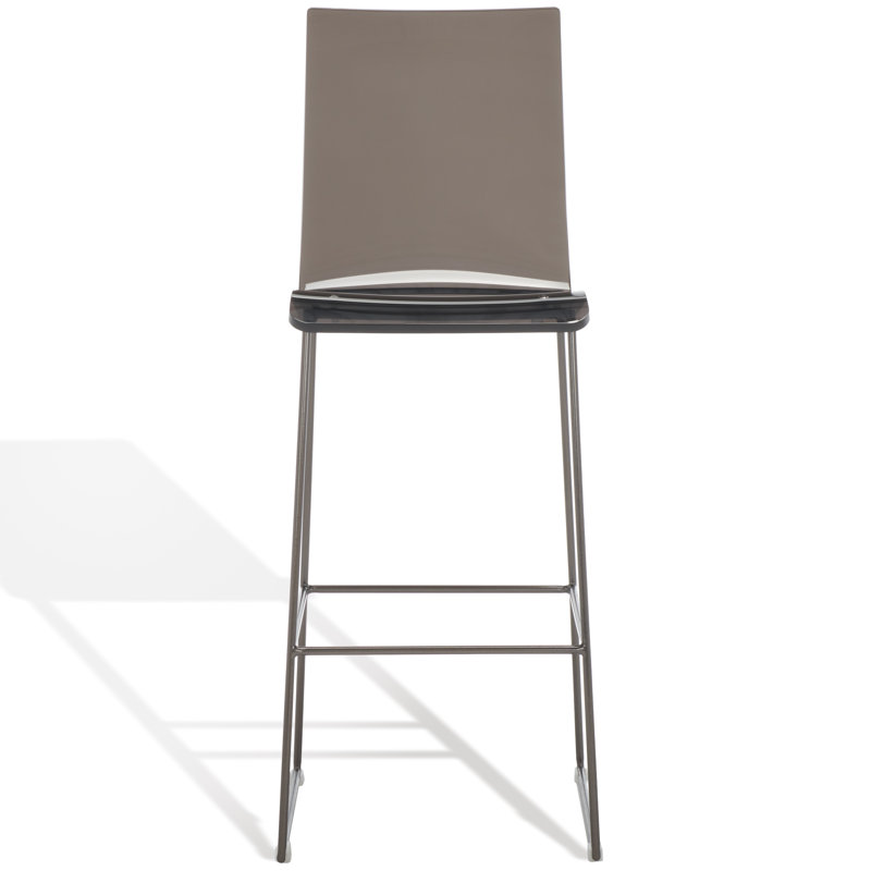 Heichman Counter Stool with Iron Frame, Smoke Grey/Gunmetal