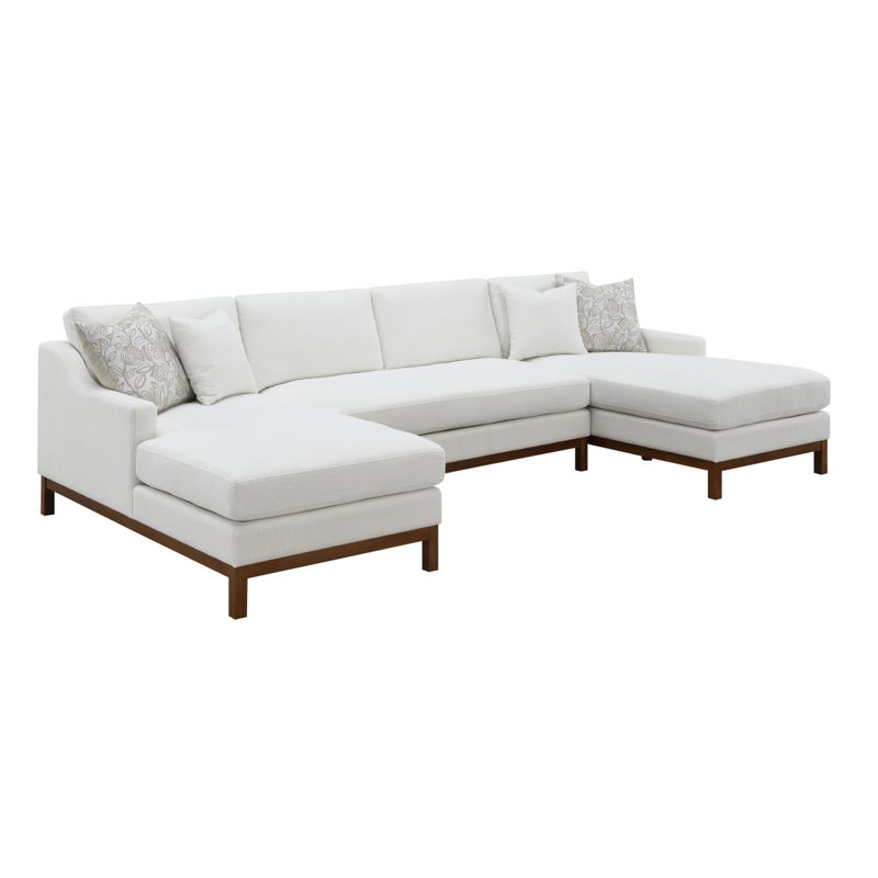 Modern Sofa Valiant Sectional Sofa W/4 Pillows, Chenille