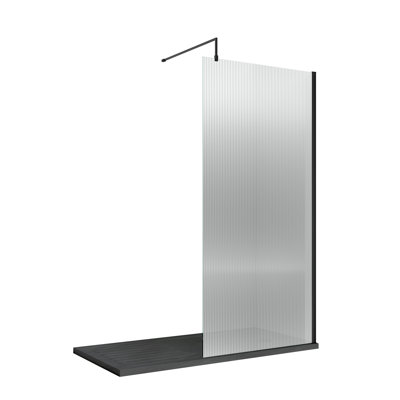 800mm W x 1850mm H Semi-Frameless Wet Room Glass Screens with Glass