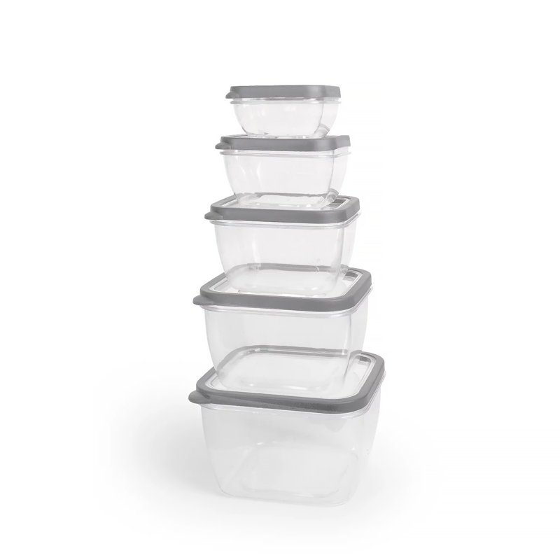 Contenant alimentaire Damiyan - Ensemble de 5, Gris