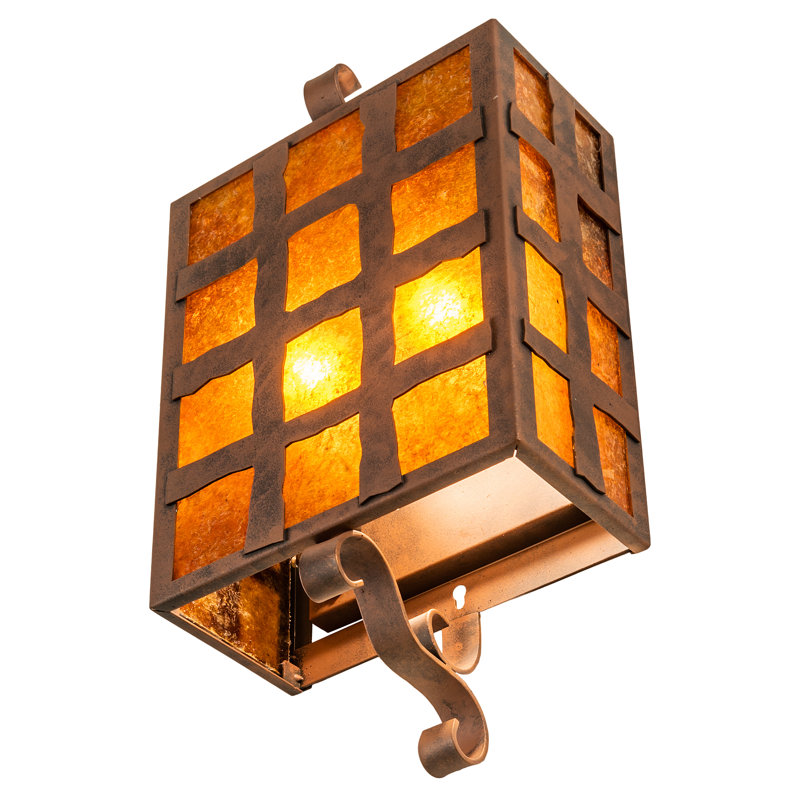 Rustic Lodge Steel Flush Mounted Sconce