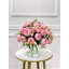 White Peony Faux Centerpiece In Glass Vase-1749398933