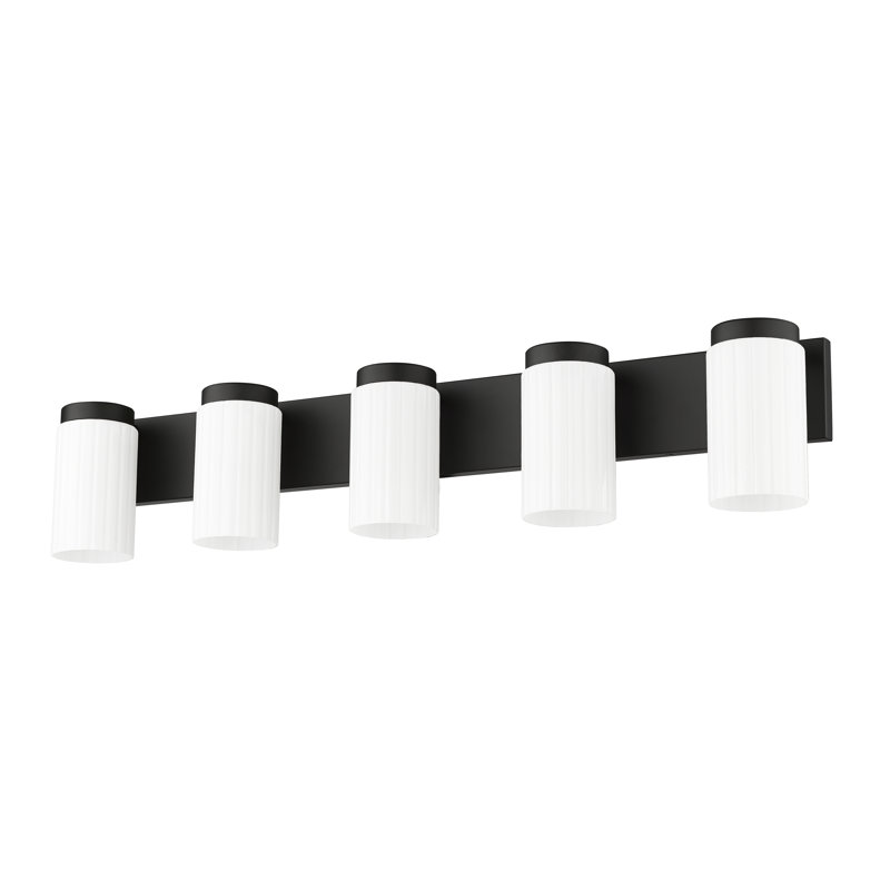 Rosevale 5 Light Vanity, Matte Black