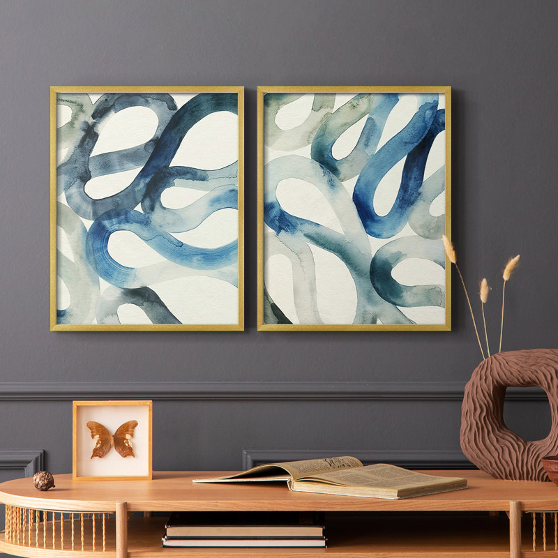 «Water & Sand I», reproduction encadrée de qualité supérieure - prête à être accrochée - aucun clou requis - aucun clou requis