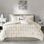 Édredon double / grand et or métallique - Design élégant, doux, rembourré, 2 taies décoratives, coussins décoratifs, imprimé géométrique de literie lavable à la machine,,,-126359247-126359251