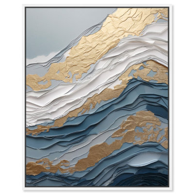 «Layers Of Glam Water», art abstrait bleu moderne par Art Remedy