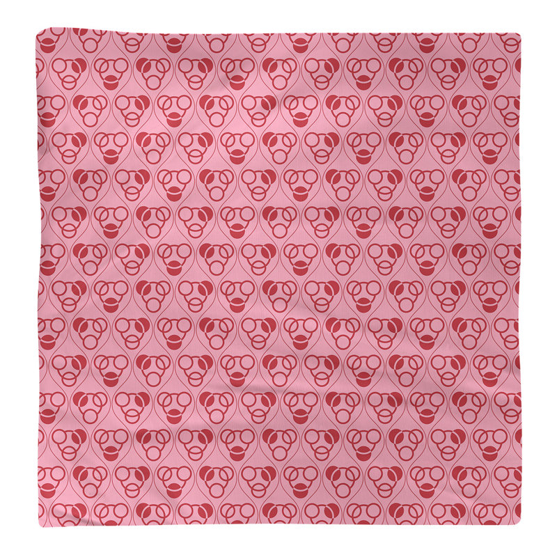 Geometric Square Napkin, 22" x 22", Pink/Red, Cotton
