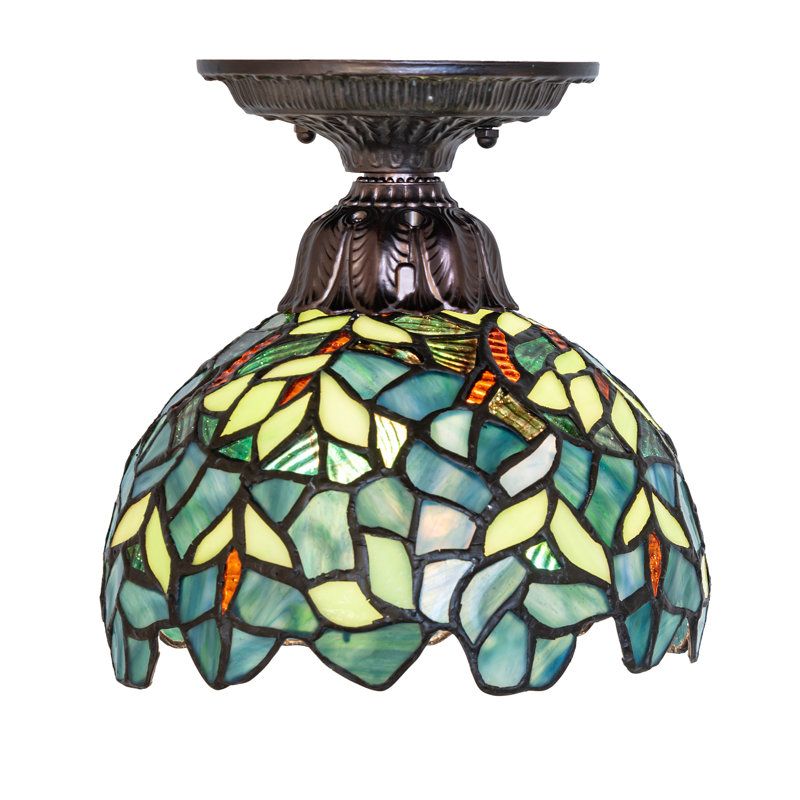 8" Wide Nightfall Wisteria Flushmount