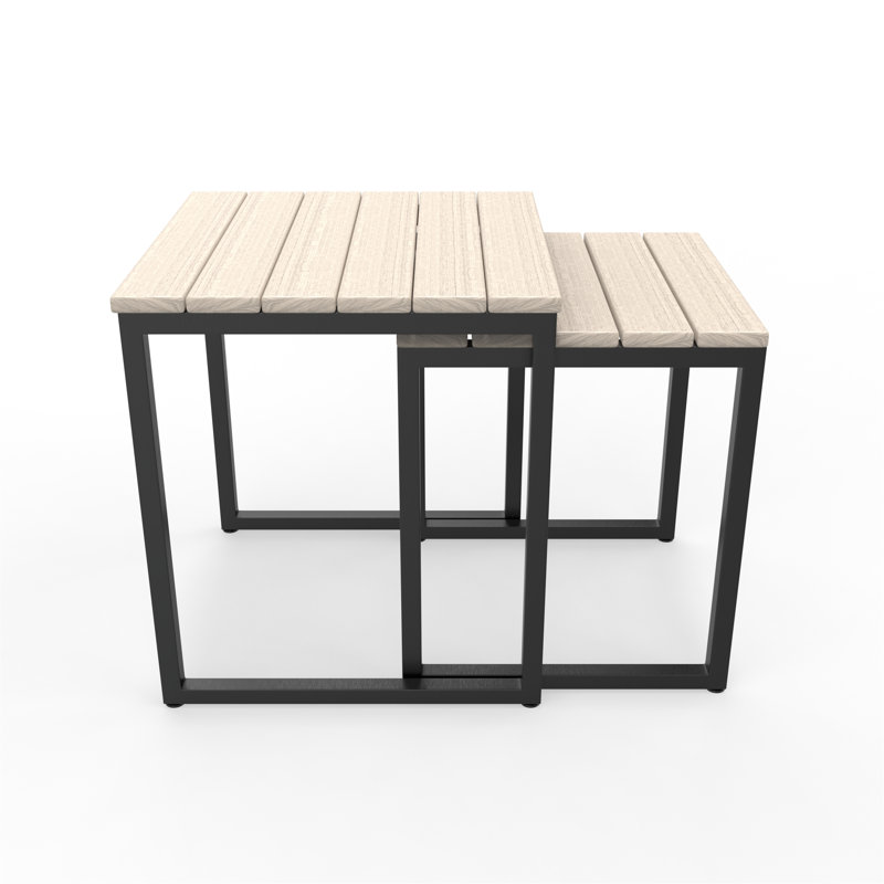 Square Outdoor Side Table , 18.9 " W 18.9 " D, Gray