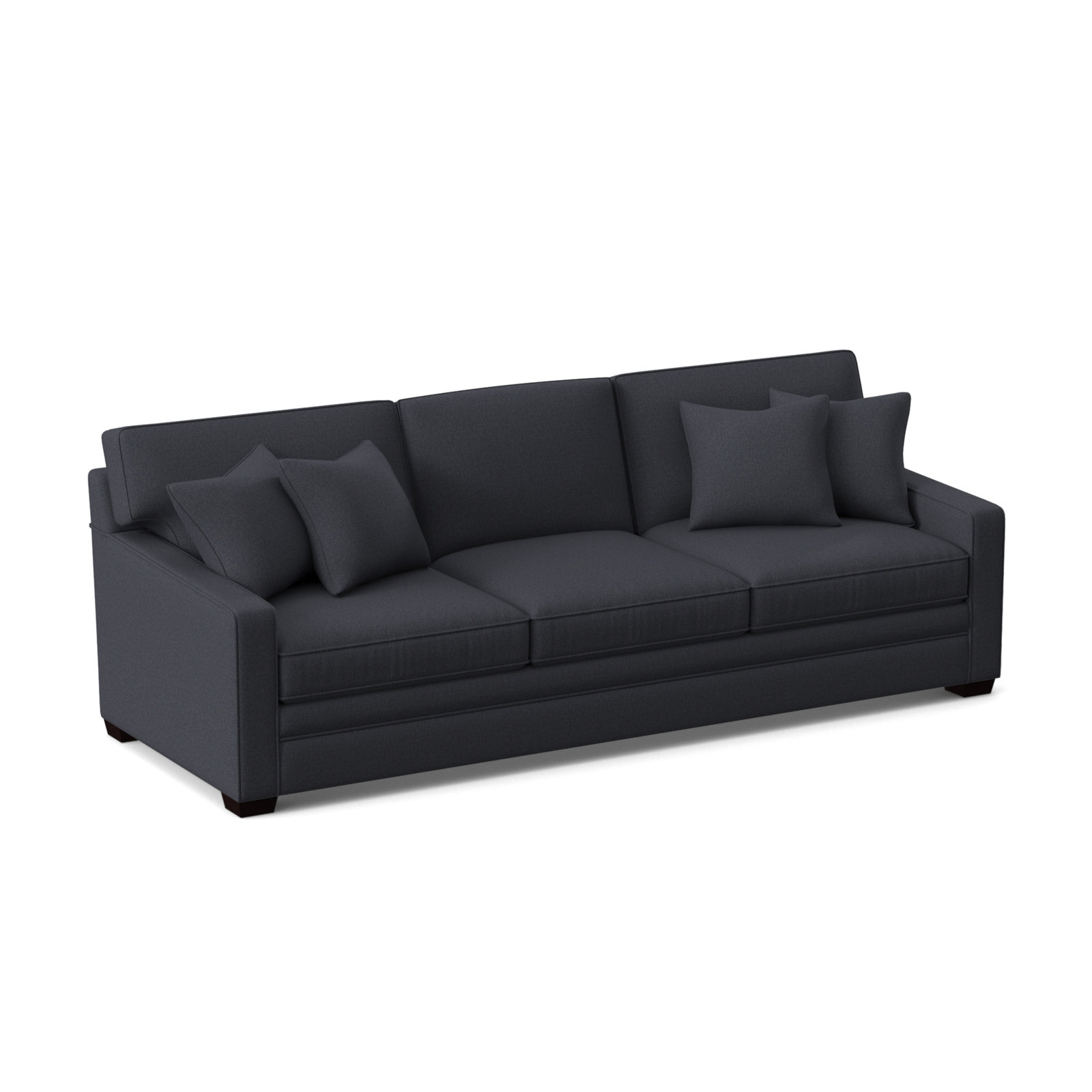 Gramercy Park 93'' Upholstered Sofa, Java Finish, Alabaster Linen-Look Performance; 0325-74