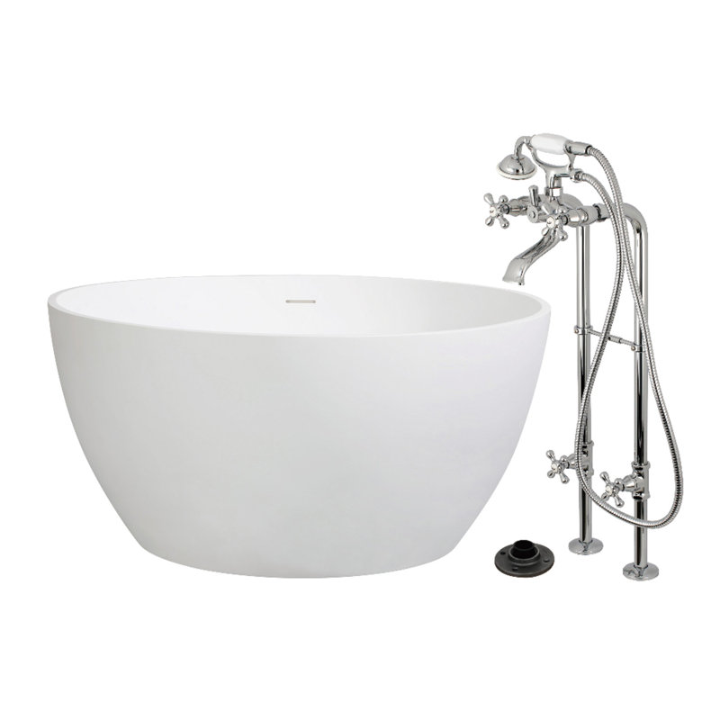 Baignoire autoportante 45 po Kingston, Chrome poli