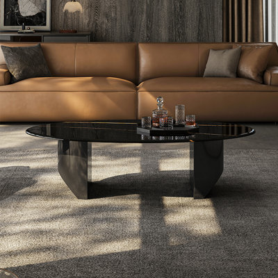 Light luxury oval marble coffee table