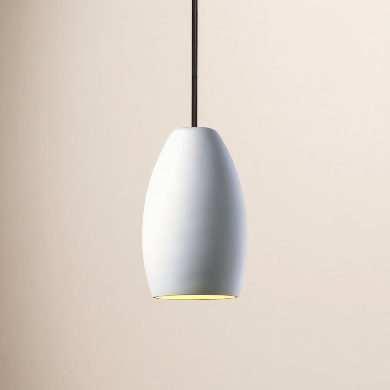 Luminaire suspendu cylindrique à 1 lumière Marieke, Noir mat, Bisque