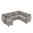 L-Shaped Corner Sectional Sofa Couch With Storage Ottoman-936043630