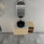 Meuble-lavabo mural de 42 po avec lavabo d'art en céramique, portes à fermeture en douceur et tablettes de rangement pour salles de bain modernes-1802904169